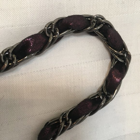 Jeanne Lottie Designer Magenta Satin Fabric Clutch Purse Handbag Chain Jewel - Picture 10 of 12